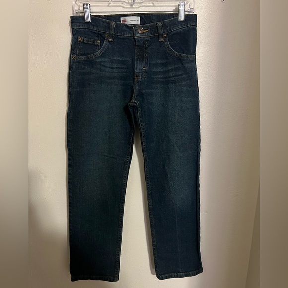 WRANGLER Classic Casual Relaxed Fit Bootcut Denim Jeans Dark Wash Boy's Size 12H - Picture 1 of 6